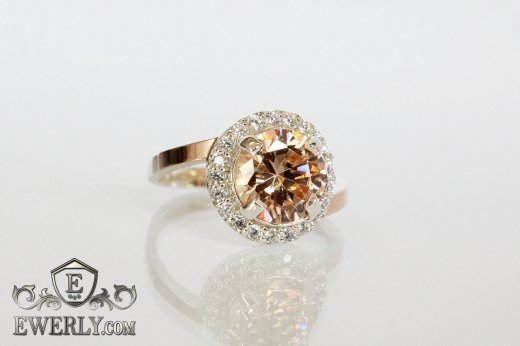 Women's ring of  silver with stones, фото