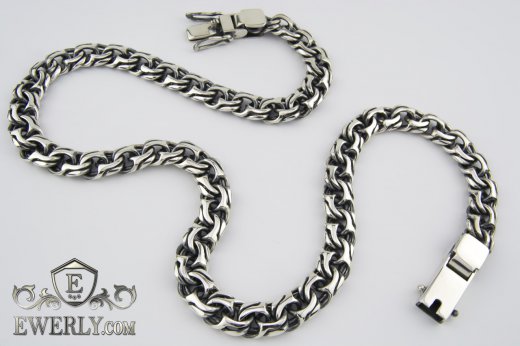 Big chain "Moscow bismarck" of  silver for men, фото