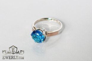 Women's ring of  silver with stones, фото