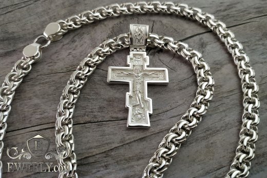 Pendant of sterling silver and chain "Bismarck", фото