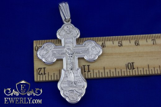 Cross of silver with crucifix, фото