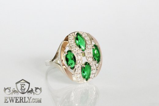 Women's ring of  silver with stones, фото