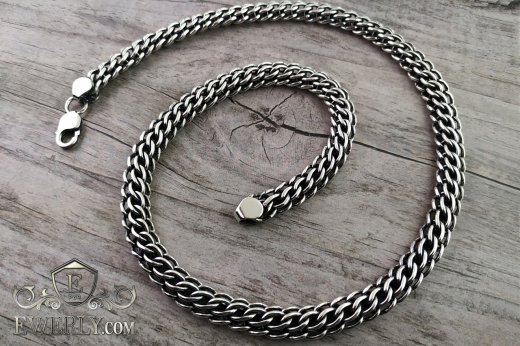 Big men's chain "Cardinal (Python, Italian)" of sterling silver, фото