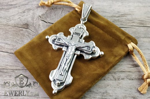 Big men's cross of sterling silver, фото