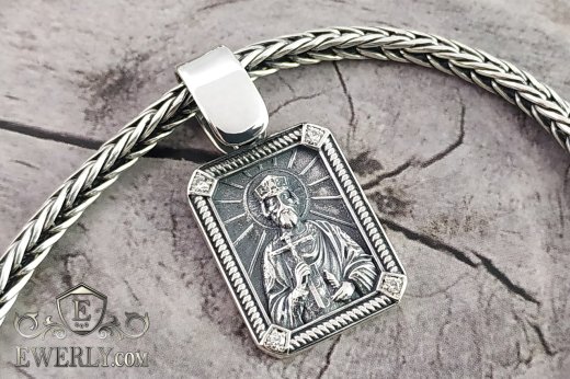 Chain "Spica" with pendant - icon "Prince Vladimir", фото