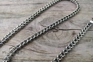 Chain "Double stream (seagull)" of sterling silver for men, фото