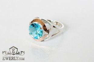 Women's ring of  silver with stones, фото