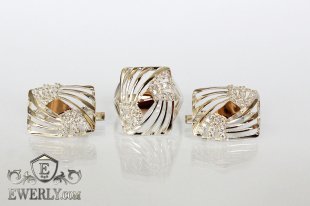 Set : earring of  silvers and ring of  silver, фото