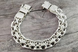 Thick bracelet "Pharaoh (double anchor)" of silver, фото