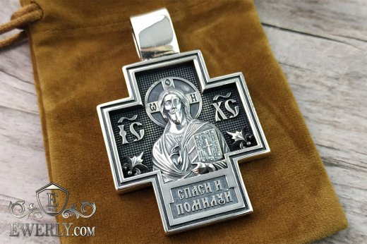 Cross of sterling silver without crucifix, фото