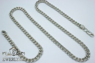 Chain "Carapace" of sterling silver for men, фото