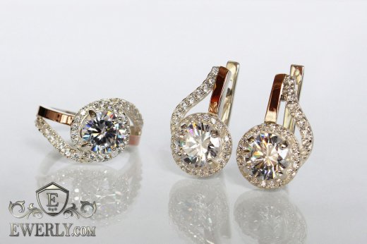 Set : earring of  silvers and ring of  silver, фото