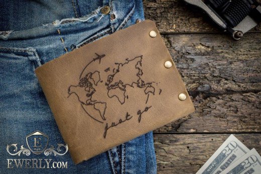 Handmade genuine leather wallet, фото