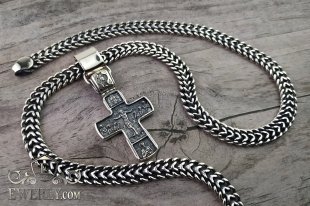 Kit : pendant of  silver and chain "Tractor (double carapace)", фото