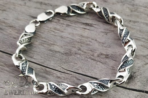 Author's bracelet of sterling silver with blackening, фото