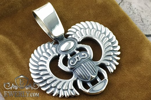 Big men's pendant of silver, фото