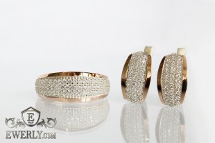 Set : earring of sterling silvers and ring of sterling silver, фото