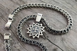 Kit : chain and pendant of sterling silver "Ramses", фото