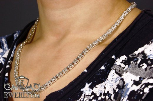 Chain "Byzantine (Byzantium)" of sterling silver for men, фото