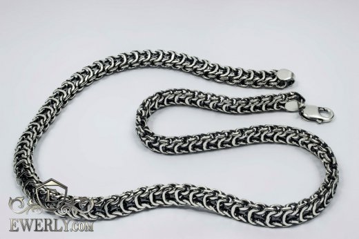 Big chain "Ramses" of sterling silver for men, фото
