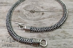 Big men's chain "Dragon Scale" of sterling silver, фото