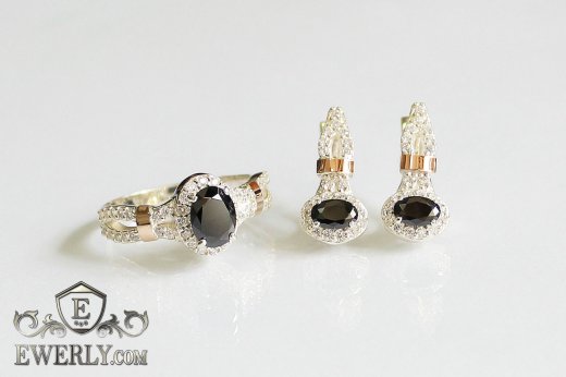 Set : earring of  silvers and ring of  silver, фото
