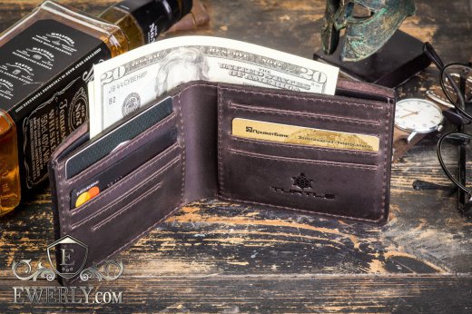 Handmade purse made of genuine leather, фото