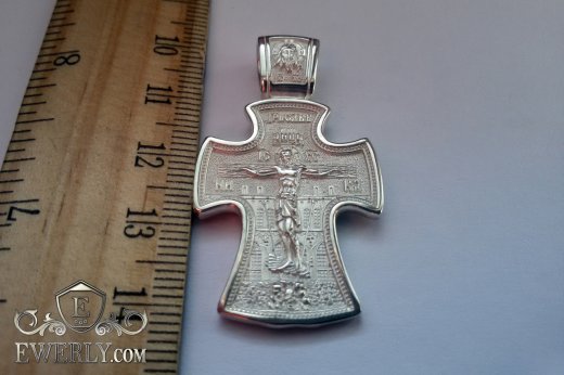 Cross of sterling silver for men, фото