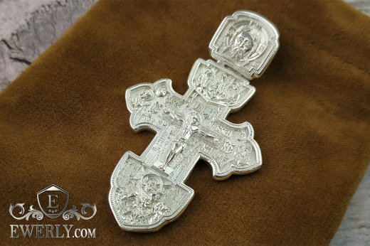 Big cross of sterling silver for men, фото