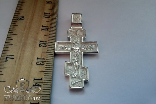 Cross of sterling silver for men, фото