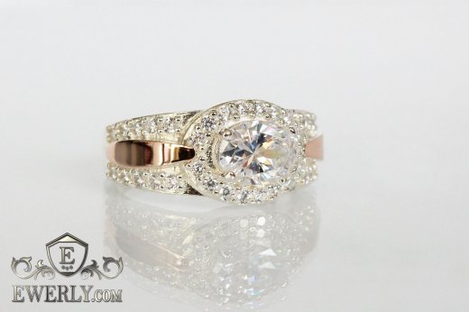 Ring of  silver with stones for women, фото