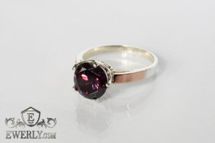 Ring of sterling silver with stones for women, фото