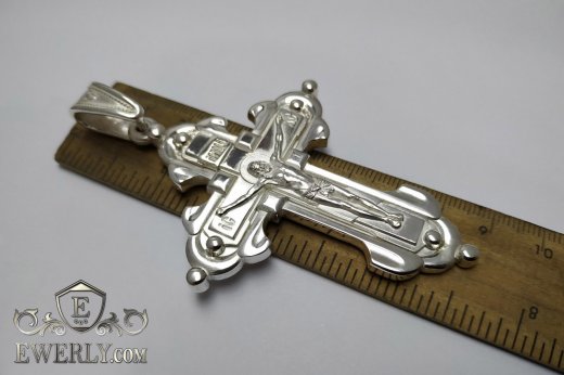 Big cross of sterling silver for men, фото