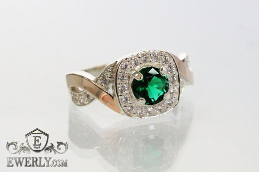 Women's ring of silver with stones, фото