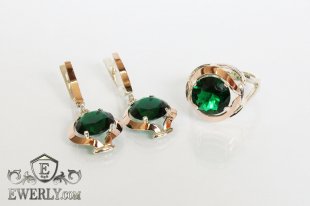 Kit : earring of sterling silvers and ring of sterling silver, фото