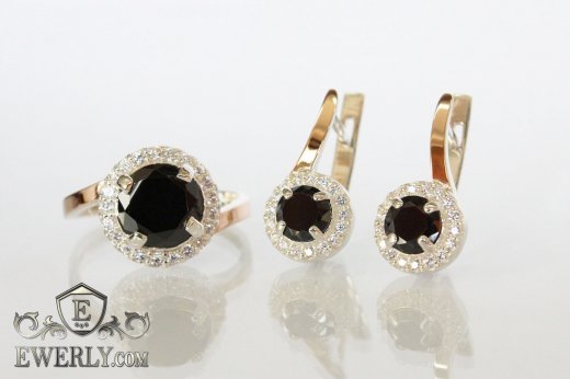 Kit : earring of  silvers and ring of  silver, фото