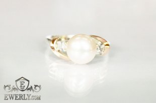 Women's ring of sterling silver with stones, фото