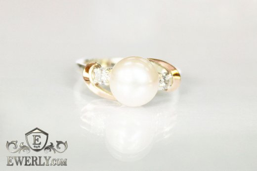 Women's ring of sterling silver with stones, фото