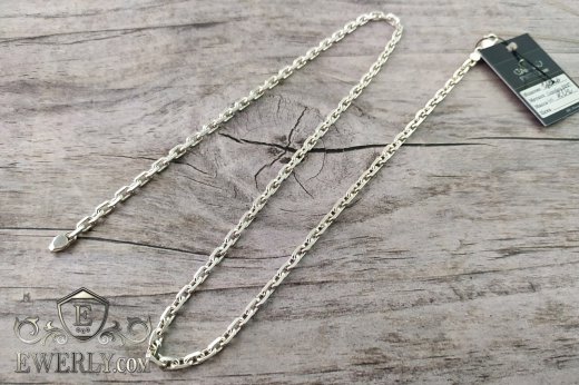 Chain "Anchor with edges" of  silver, фото