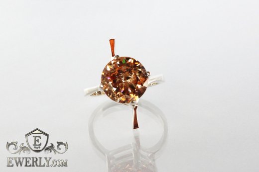 Women's ring of  silver with stones, фото
