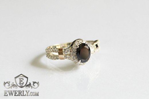 Women's ring of  silver with stones, фото