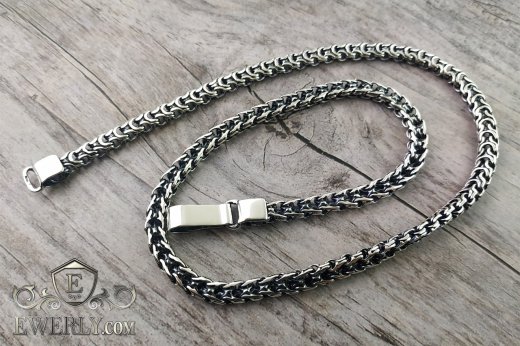 Chain "Phantom (Ramses and Double stream)" of sterling silver, фото
