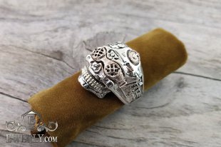 Ring of sterling silver with a skull for men, фото