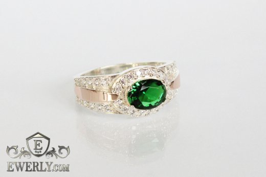 Women's ring of  silver with stones, фото
