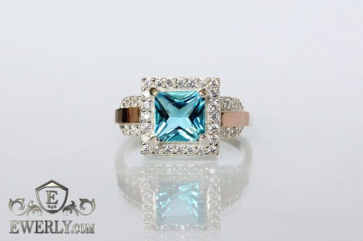 Women's ring of  silver with stones, фото