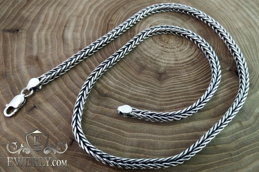 Chain "Spica" of sterling silver for men, фото