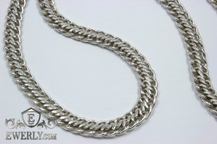Thick men's chain "Ten (double carapace)" of sterling silver, фото