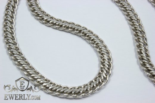 Thick men's chain "Ten (double carapace)" of sterling silver, фото