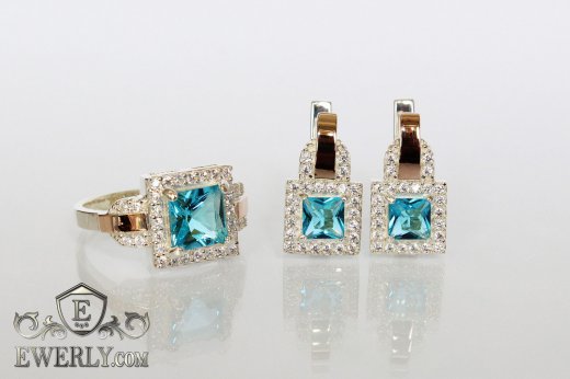 Kit : earring of  silvers and ring of  silver, фото