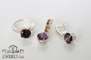 Set : earring of  silvers and ring of  silver, фото